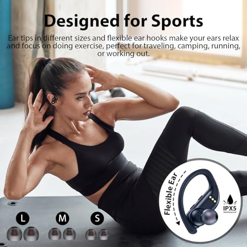 BMANL Wireless Earbuds Black
LED Display Charging Case
Bluetooth Earbuds with Earhooks
Sport Earphones Secure Fit
Wireless Earbuds Battery Indicator
One Button Control Earbuds
48 Hour Playtime Wireless Earbuds
Crystal Clear Call Quality
Sweatproof Wireless Earbuds
Comfortable Earbuds for Workout